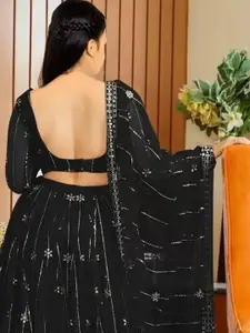 F Plus Fashion Black Net Lehenga Choli