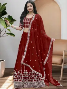 F Plus Fashion Orange Net Lehenga Choli