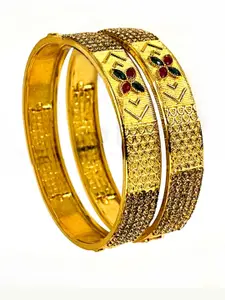 DMJ Gold Brass Gold-Plated Bangle