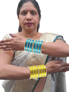 Vidhya Kangan Multicolor  Brass Stone Stud Bangle Combo