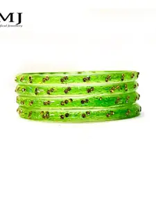 DMJ Lime Green Brass  Bangle