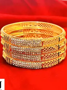 DMJ Gold Brass Gold-Plated Bangle