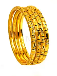DMJ Gold Brass Gold-Plated Bangle