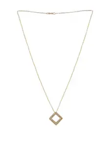 DressBerry Gold Plated Artificial Stones Studded Minimal Necklace