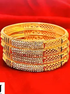 DMJ Gold Brass Gold-Plated Bangle