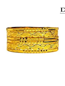 DMJ Gold Brass Gold-Plated Bangle