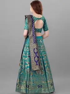 F Plus Fashion Girls Black Satin Semi-Stitched Lehenga Choli