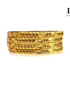 DMJ Gold Brass Gold-Plated Bangle