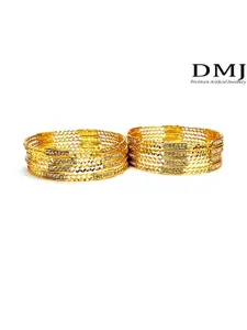 DMJ Gold Brass Gold-Plated Bangle
