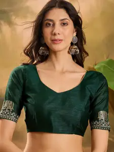 Sangria Bandhani Printed With Embroidered Saree With Blouse Piece