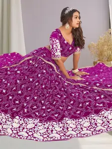 F Plus Fashion Net Semi-Stitched Lehenga Choli