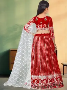 F Plus Fashion Net Semi-Stitched Lehenga Choli