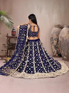 F Plus Fashion Net Semi-Stitched Lehenga Choli