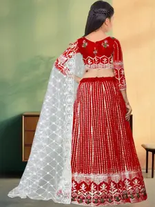 F Plus Fashion Net Semi-Stitched Lehenga Choli