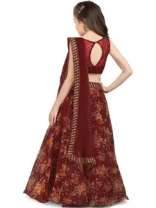 F Plus Fashion Net Semi-Stitched Lehenga Choli