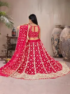 F Plus Fashion Net Semi-Stitched Lehenga Choli