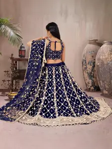 F Plus Fashion Net Semi-Stitched Lehenga Choli