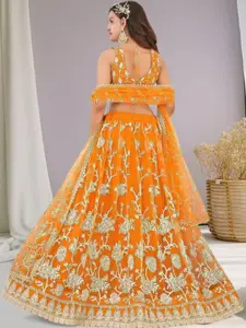 F Plus Fashion Net Semi-Stitched Lehenga Choli
