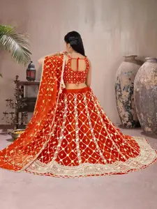 F Plus Fashion Net Semi-Stitched Lehenga Choli