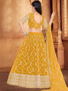 F Plus Fashion Net Semi-Stitched Lehenga Choli