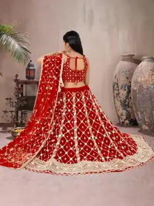 F Plus Fashion Net Semi-Stitched Lehenga Choli