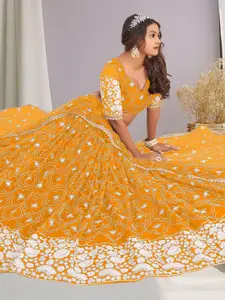 F Plus Fashion Net Semi-Stitched Lehenga Choli