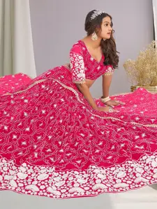 F Plus Fashion Net Semi-Stitched Lehenga Choli