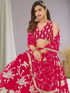 F Plus Fashion Net Semi-Stitched Lehenga Choli