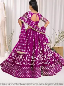 F Plus Fashion Net Semi-Stitched Lehenga Choli