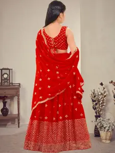 F Plus Fashion Net Semi-Stitched Lehenga Choli