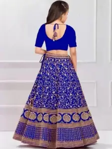 F Plus Fashion Silk Blend Semi-Stitched Lehenga Choli