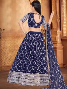 F Plus Fashion Net Semi-Stitched Lehenga Choli