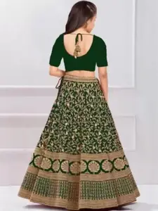 F Plus Fashion Silk Blend Semi-Stitched Lehenga Choli