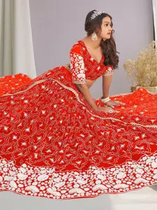 F Plus Fashion Net Semi-Stitched Lehenga Choli