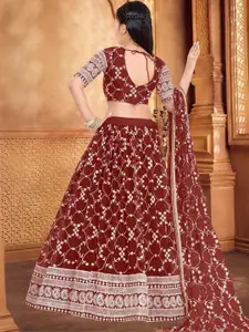 F Plus Fashion Net Semi-Stitched Lehenga Choli