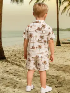 FASHION GRAB Boys Printed Short Sleeves Shirt With Shorts