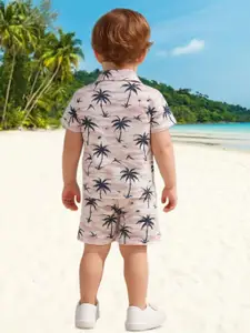 FASHION GRAB Boys Printed Short Sleeves Shirt With Shorts
