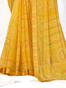 LeeliPeeri Designer Bandhani Poly Chiffon Saree