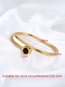 DressBerry Women 2 American Diamond Gold-Plated Kada Bracelet