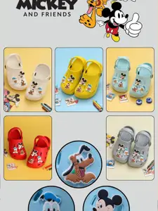 Yellow Bee Boys Printed White Clogs