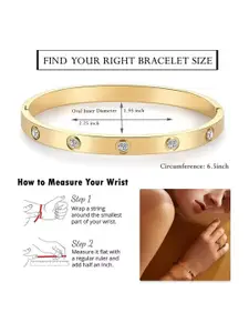 DressBerry Set Of 2 Gold-Plated American Diamond Studded Anti Tarnish Kada Bracelets