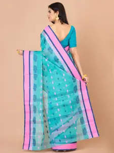 Laa Calcutta Floral Pure Cotton Taant Saree