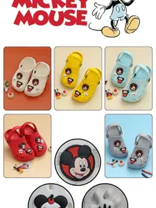 Yellow Bee Boys Mickey Mouse Rubber Clogs