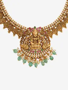 Kushal's Fashion Jewellery Copper Gold-Plated Antique Necklace