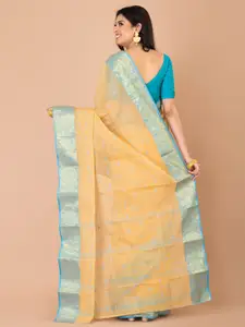 Laa Calcutta Ethnic Motifs Zari Pure Cotton Taant Saree
