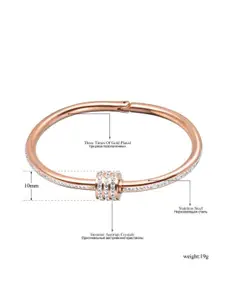 DressBerry Set of 3 Rose Gold & Silver-Plated AD-Studded Anti Tarnish kada Bracelets