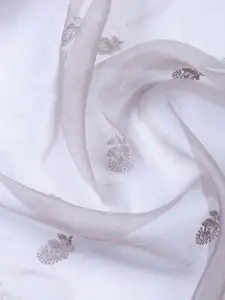 Meena Bazaar Embroidered Organza Unstitched Dress Material