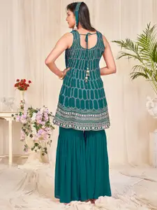 KALINI Embroidered Semi-Stitched Dress Material