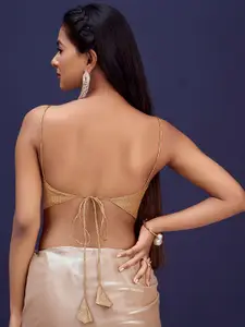 DEVATITHI Woven Sleeveless Saree Blouse