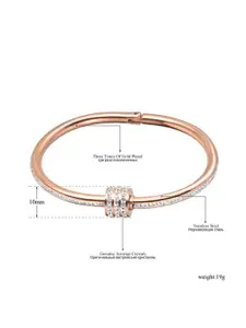 DressBerry Set Of 3 Rose Gold-Plated American Diamond Studded Kada Bracelet